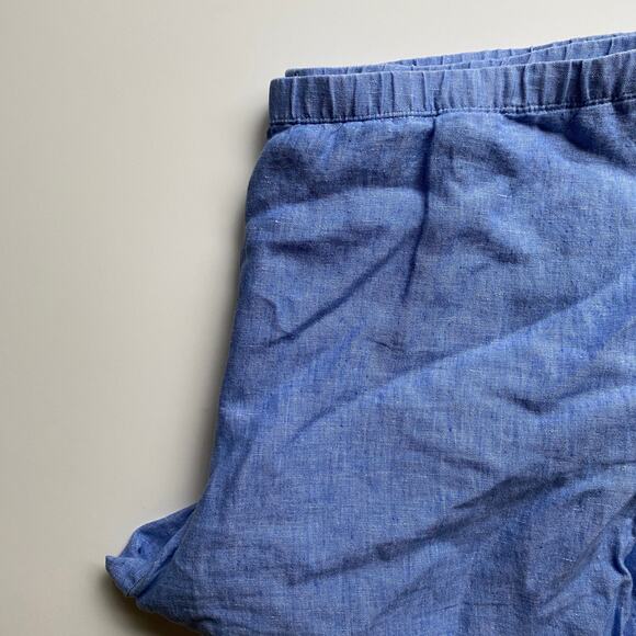 J. Jill Love Linen Womens Blue Chambray Pull On Wide Leg Cropped Pants Size XL - Picture 10 of 12